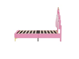 Lit avec rangement 90x190 cm <strong>BLSYHDH</strong> <strong></strong> coloris rose
