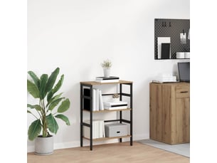 Étagère 2 niveaux, étagère de rangement 60 x 29,5 x 81 cm bois d'ingénierie shl7590