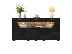 Buffet 3 porte(s) MODFU - 160 cm coloris noir