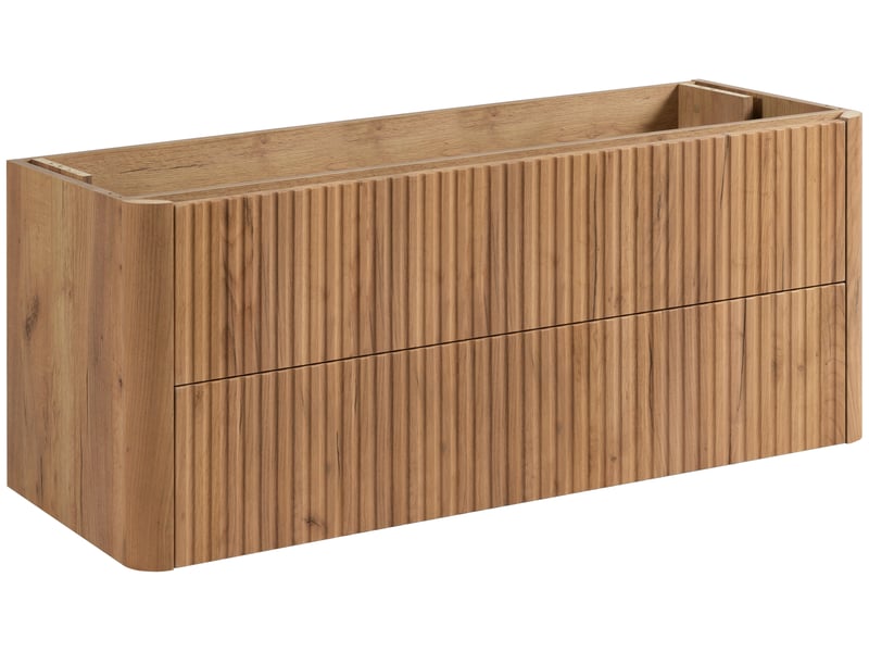  Meuble sous vasque suspendu linea 120 cm chêne craft d'or  - Conforama A