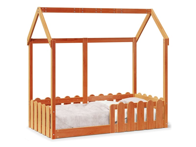  Cadre de lit d'enfants - lit jeune forme de maison sans matelas 70x140 cm  - Conforama A