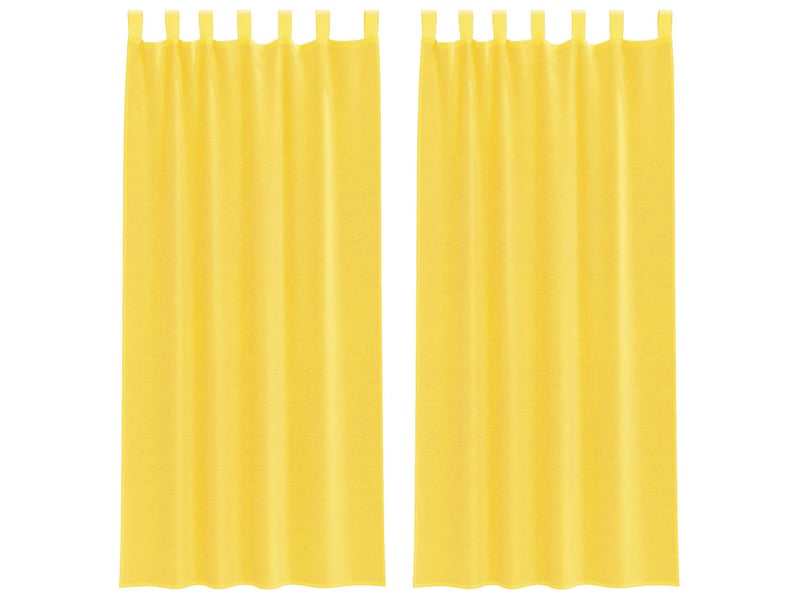  Lot de 2 voilages à œillets, voilages à anneaux jaunes 140 x 225 cm cf48962  - Conforama A