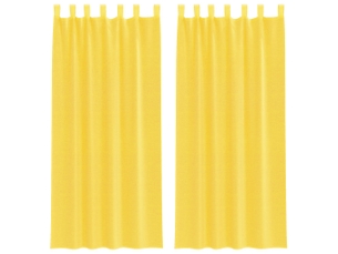 Lot de 2 voilages à œillets, voilages à anneaux jaunes 140 x 225 cm cf48962
