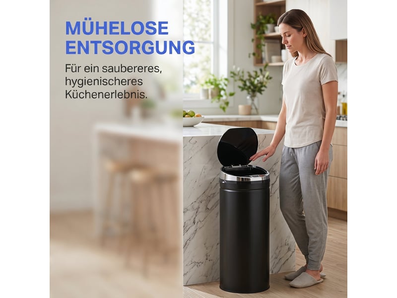  Poubelle automatique avec capteur infrarouge en métal 50 l 30,5x30,5x81,5 cm  - Conforama D