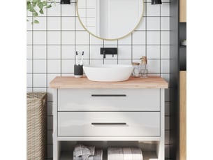 Comptoir de salle de bain, plan de travail 100x50x4 cm bois massif de hêtre cf65705