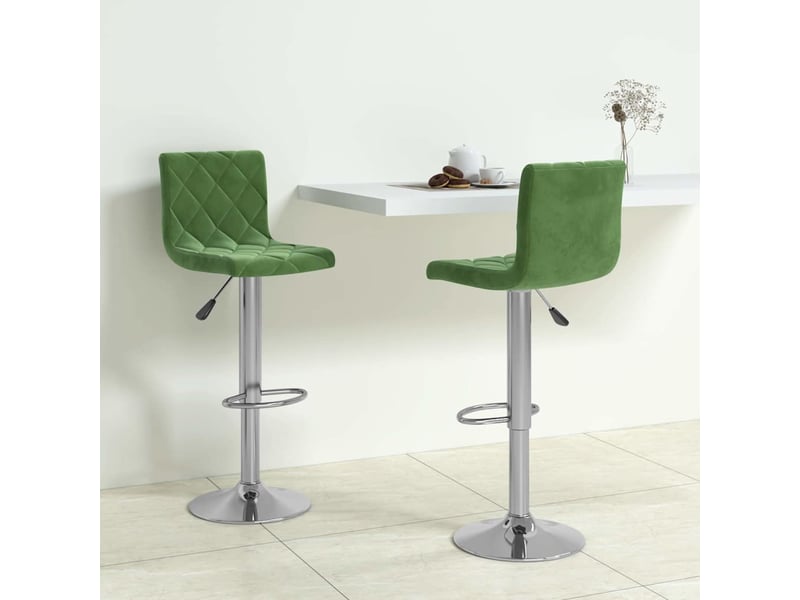  Lot de 2 tabouret de bar, chaise de bar vert foncé velours shl28771  - Conforama B