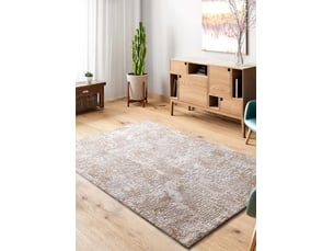 Tapis abstrait à relief beige, 192 x 290 cm
