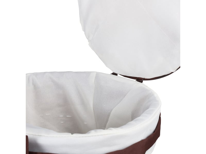 Lot de 2 corbeilles de rangement décoratives avec couvercle empilables 22 x 31 cm et 17 x 26 cm en bois blanc 13_0004368  - Conforama B