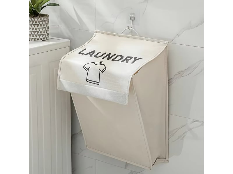  Panier à linge mural, organiseur de salle de bain pliable, panier à linge à large ouverture, organiseur de rangement pour vêtements  - Conforama E