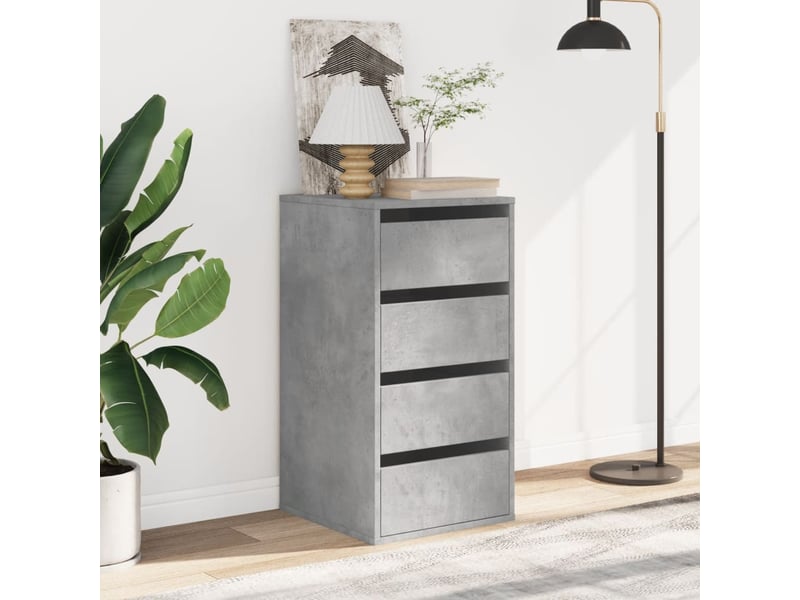  Commode chambre adulte, commode d'angle gris béton 40x41x76 cm bois d'ingénierie  - Conforama C