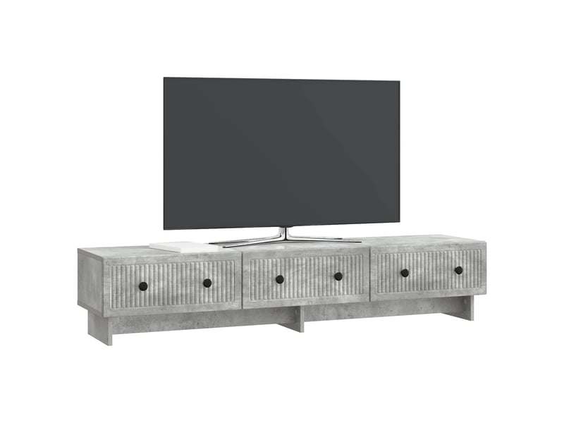  Meuble tv - banc tv - meuble de rangement 147 x 34,5 x 30 cm gris béton bois d'ingénierie  - Conforama C