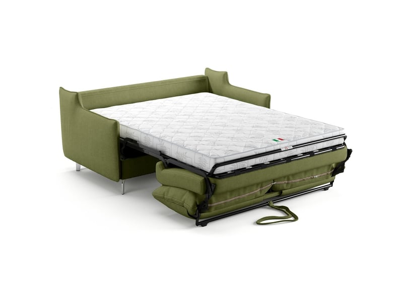  Canapé droit convertible 3 places en tissu chenille vert olive - ouverture express - astoria Astoria - Conforama E