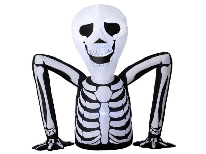Squelette gonflable halloween avec led, effet rampant, décoration effrayante intérieur et extérieur - Conforama A