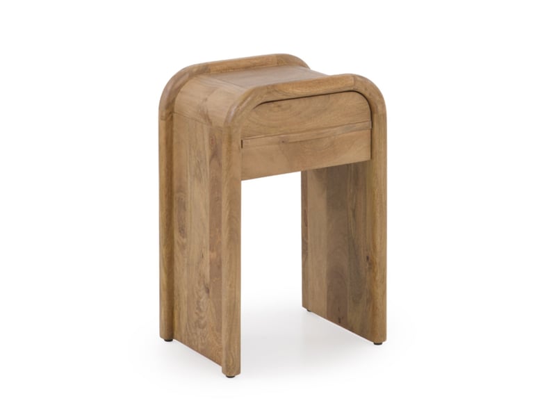  Table de chevet à 1 tiroir en bois massif de manguier  - Conforama A