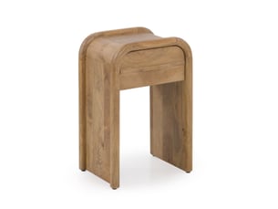 Table de chevet à 1 tiroir en bois massif de manguier