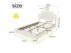 Lit avec rangement 140x190 cm <strong>BLSYHDH</strong> <strong></strong> coloris blanc