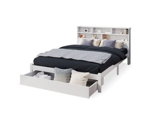 Lit avec rangement 140x200 cm <strong></strong>  <strong>Morn Vibe</strong> coloris blanc