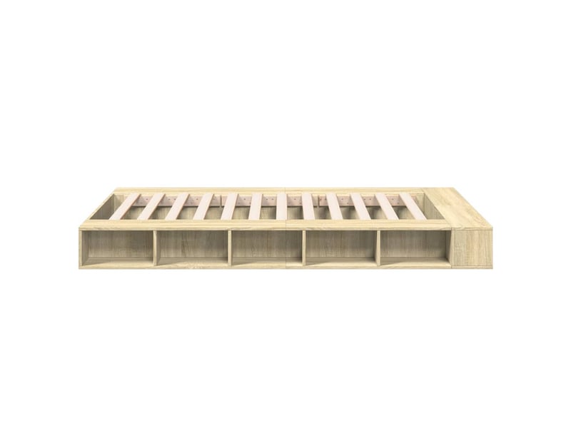  Lit double- lit adulte -  cadre de lit sans matelas chêne sonoma 120x200 cm  - Conforama D