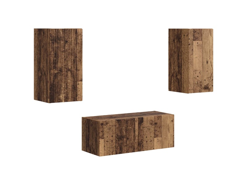  Ensemble meuble tv - banc tv - meuble de rangement 2 pcs bois ancien bois d'ingénierie  - Conforama A