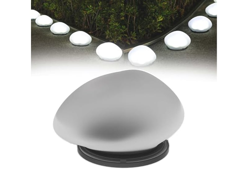  Lot de 1 galets lumineux solaires pour jardin, led étanches – décoration d'allée, pelouse et terrasse-lumière blanche  - Conforama A