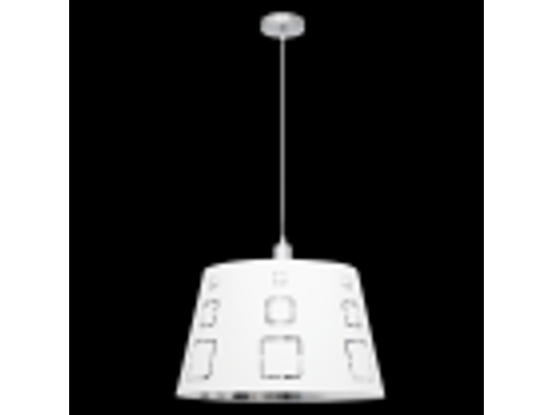  Suspension fabrilamp celaya e27 coloris blanc ø 40 cm hauteur réglable 40-110 cm 122194001 - Conforama B