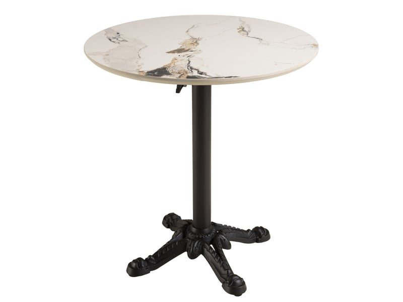  Icare - ensemble n°1: table bistrot d70cm pliable en céramique marbré clair  - Conforama A