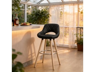tabouret de bar <strong>HAUSS SPOLE</strong> - noir hauteur d'assise 70 cm vendu A l'unité