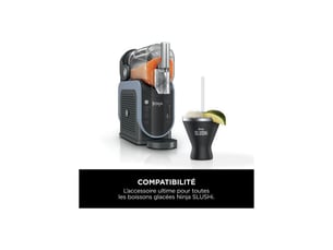 Gobelets à cocktail isothermes slushi lot de 2 noir avec couvercles et pailles