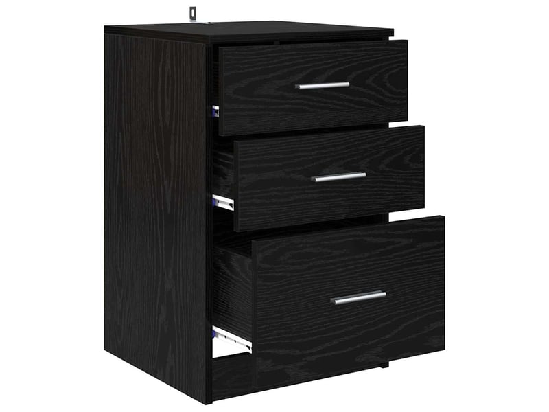  Table de chevet chêne noir 40 x 40 x 63 cm bois d'ingénierie  - Conforama E