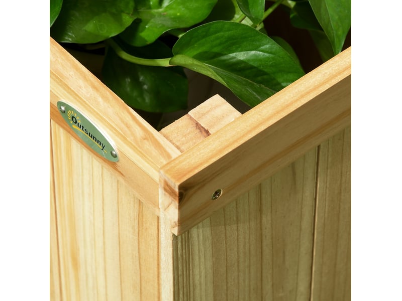  Paravent extérieur pliable avec 4 jardinières 133 x 62 x 165 cm – bois naturel – treillis décoratif  - Conforama D