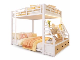 Lit superposé 140x200 cm OKWISH   coloris blanc