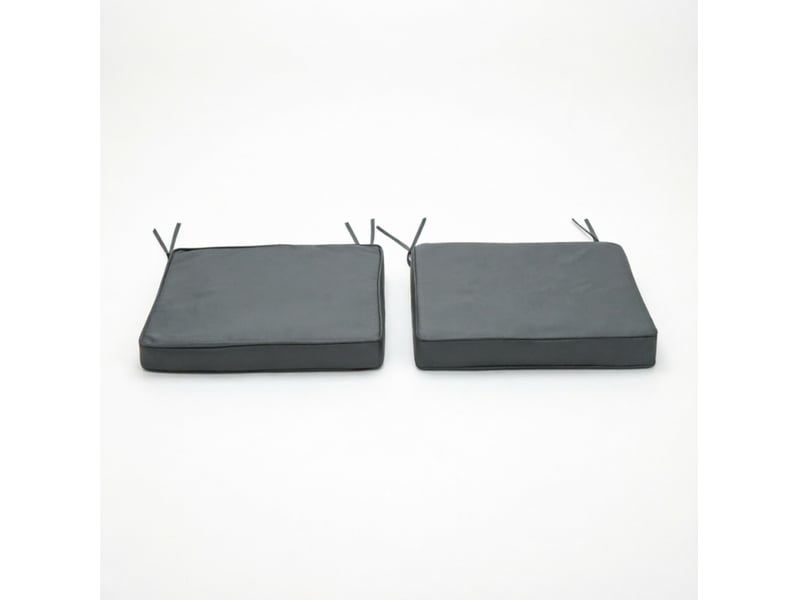  Lot de 2 coussins d’assise 45x45 cm avec liens de fixation gris foncé  - Conforama A