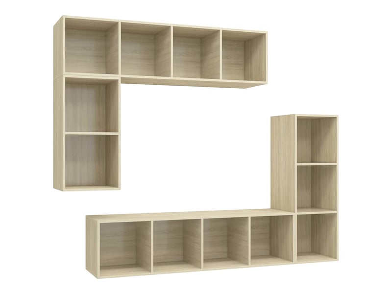  Ensemble de meubles tv 4 pcs chêne sonoma bois d'ingénierie shl78953  - Conforama A