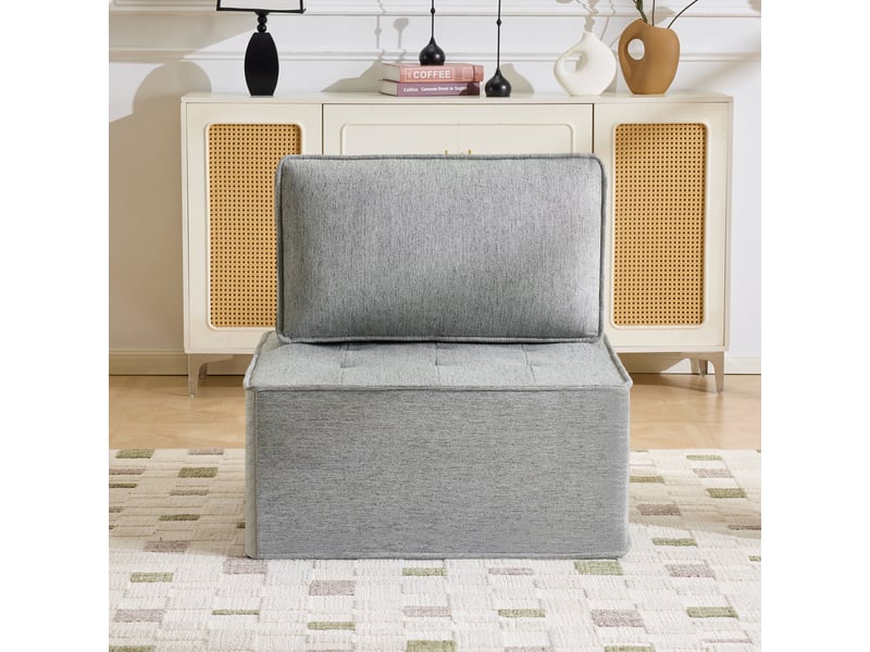  Fauteuil individuel avec pouf - canapé d’appoint compact pour chambre d’enfant et chambre d’amis  - Conforama B