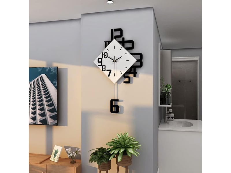  Horloge murale créative en bois – style art déco élégant pour salon, chambre et salle à manger  - Conforama C