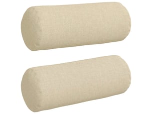 Lot de 2 coussins d'accent, coussins décoratifs, coussins lombaires tissu crème ø 15 x 40 cm cf56689