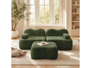 Canapé d'angle modulable,192x167x70 cm,2 places avec ottoman,velours,vert
