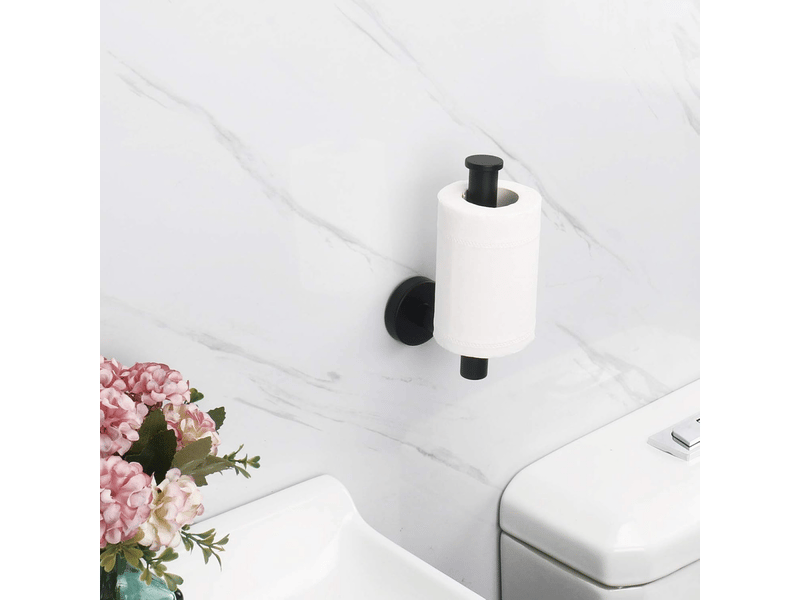  Porte-papier toilette mural en acier inoxydable 304, antirouille, pour salle de bain (noir)  - Conforama D