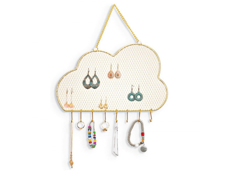 (nuages)organiseur de bijoux suspendu, présentoir mural en métal pour boucles d'oreilles et colliers,cadeau pour les s et les femmes - Conforama A