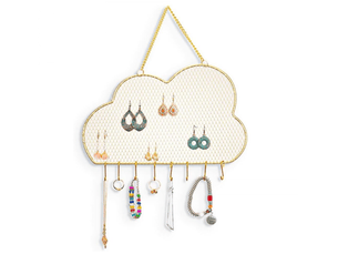 (nuages)organiseur de bijoux suspendu, présentoir mural en métal pour boucles d'oreilles et colliers,cadeau pour les s et les femmes