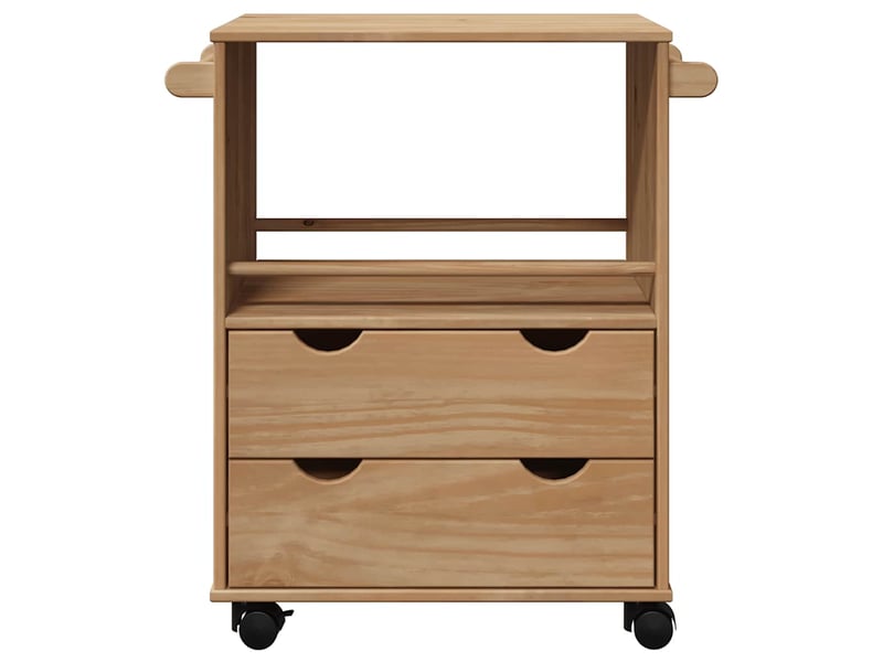  Desserte de cuisine, chariot de rangement otta 59x45x80 cm bois massif de pin shl48700  - Conforama D
