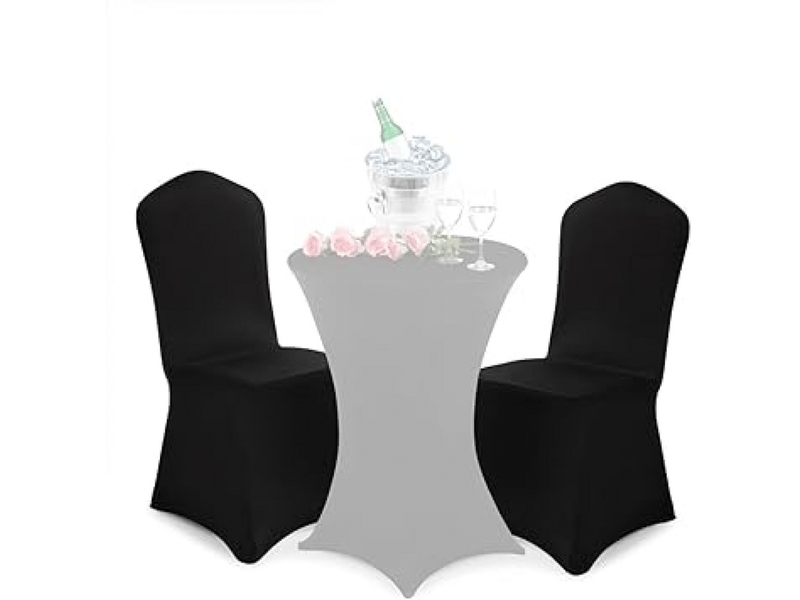  Housses de chaise élastiques noires, adaptées à diverses occasions telles que noël, mariages, événements, fêtes, etc., housses de chaise universelles XLH-ZLS-009265ZLS - Conforama C