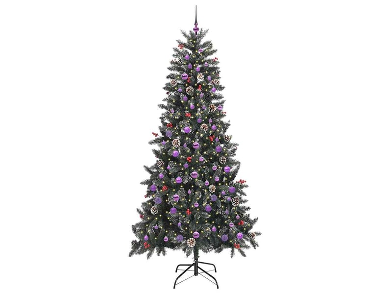  Sapin de noël artificiel, arbre de noël vert 240 cm pvc, plastique et acier shl9407  - Conforama C