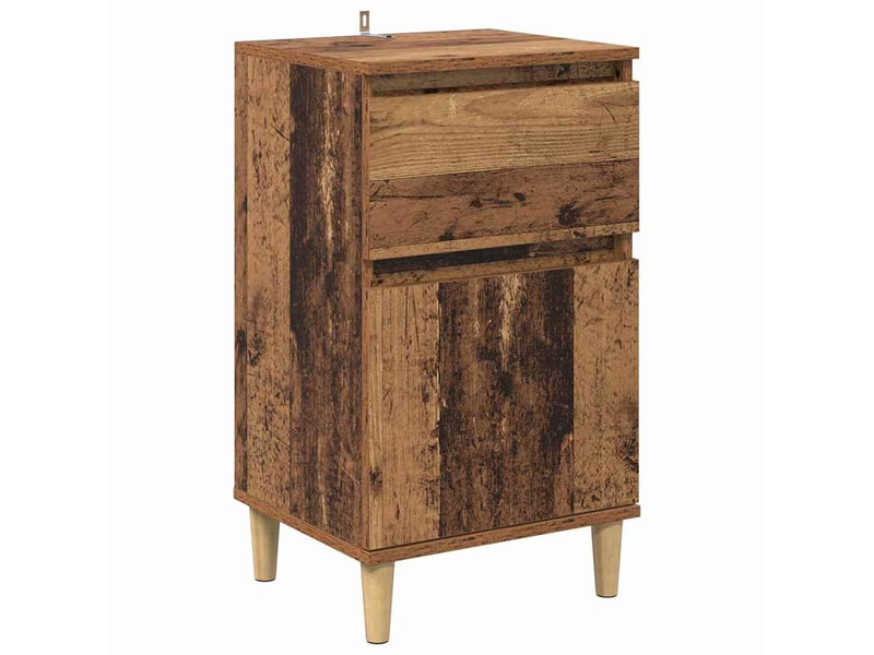Table de chevet - cabinet de chevet - table de nuit 2 pièces bois ancien 40 x 35 x 70 cm - Conforama E