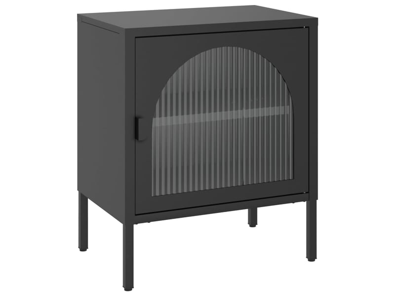  Table de chevet - cabinet de chevet - table de nuit noir 50x35x60 cm verre et acier  - Conforama A