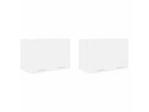 Lot de 2 armoires suspendues modernes pour rangement cuisine 60 x 31 x 40 cm en bois d'ingénierie blanc 02_0053210