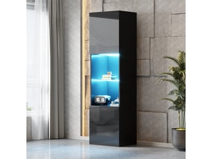 Vitrine coloris noir 1 étagère(s) <strong></strong> <strong></strong> - 45 cmx160 cm