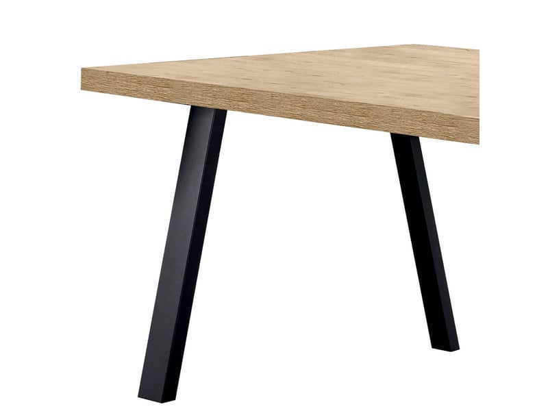  Table 170cm aspect chêne miel piètement a métal poudré noir - sélène SÉLÈNE - Conforama C