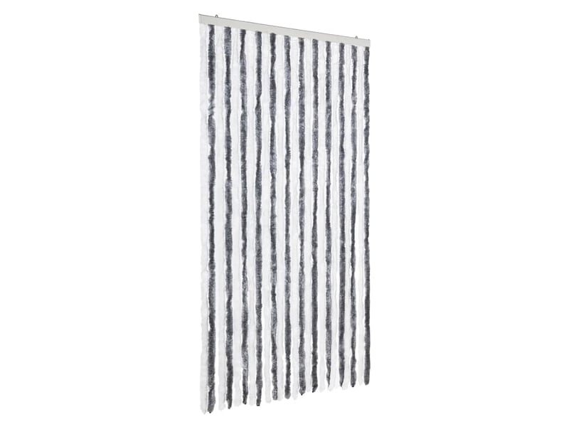  Rideau anti-mouches, moustiquaire gris et blanc 100x230 cm chenille cf43543  - Conforama A