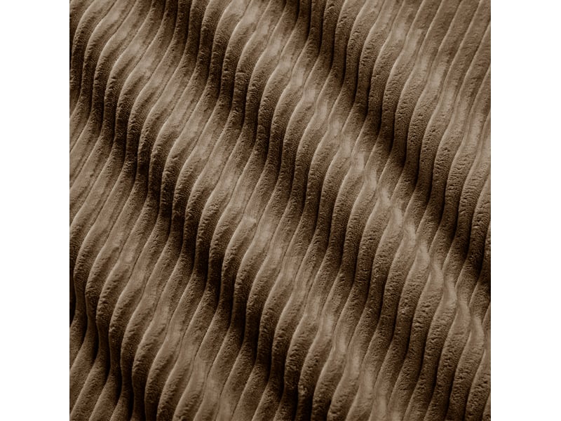 Canapé d'angle 208x178x70 cm en velours côtelé marron, modulable sans montage - Conforama E